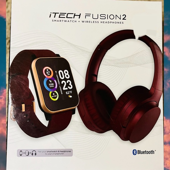 iTech Fusion 2 Unisex Burgundy Smart
Watch with Wireless Headphone - Picture 10 of 16